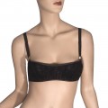 Elastic sexy push up bra with satin bow at the back 
