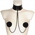 Very sexy accessory leather collar with sexy nipples by lingerie manufacturer afil