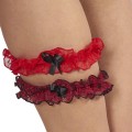 Lace ruffle garter in many colors by lingerie manufacturer afil