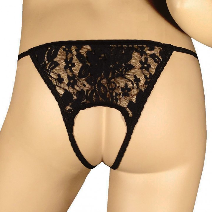 Open crotch lace sexy panties in fantastic design 