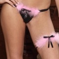 Very sexy thong with marabou feather at the front 