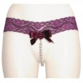Sexy pearl thong with satin bow in many colors