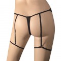 Open crotch thong with garters in amazing design 