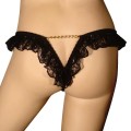 Brazilian panty in perfect design with ruffles and chain at the back