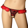 Open crotch sexy thong with crisscross ribbon in fantastic colors 
