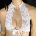 Sexy lace bra with small chain on the neck