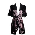 amazing satin robe with lace ruffles in amazing colors 