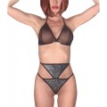 Sexy triangle bra with rhinestones in fantastic design 