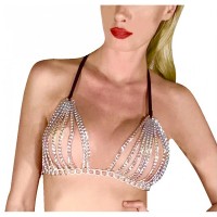 Silver chains bra in unusual design and two amazing colors 