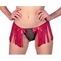 Long fringes thong with bows in fantastic design 
