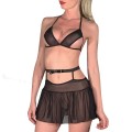set with skirt and transparent bra in many colors 