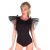 Lycra bodysuit with tulle sleeves 