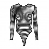 Transparent bodysuit with sleeves in fantastic design 