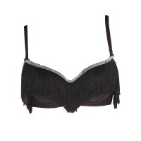 push up sexy bra with fringes and rhinestones in fantastic design 