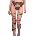 set fishnet garter belts with straps, thong and push up bra