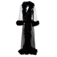 tulle robe with big feathers in amazing design and sizes for all 